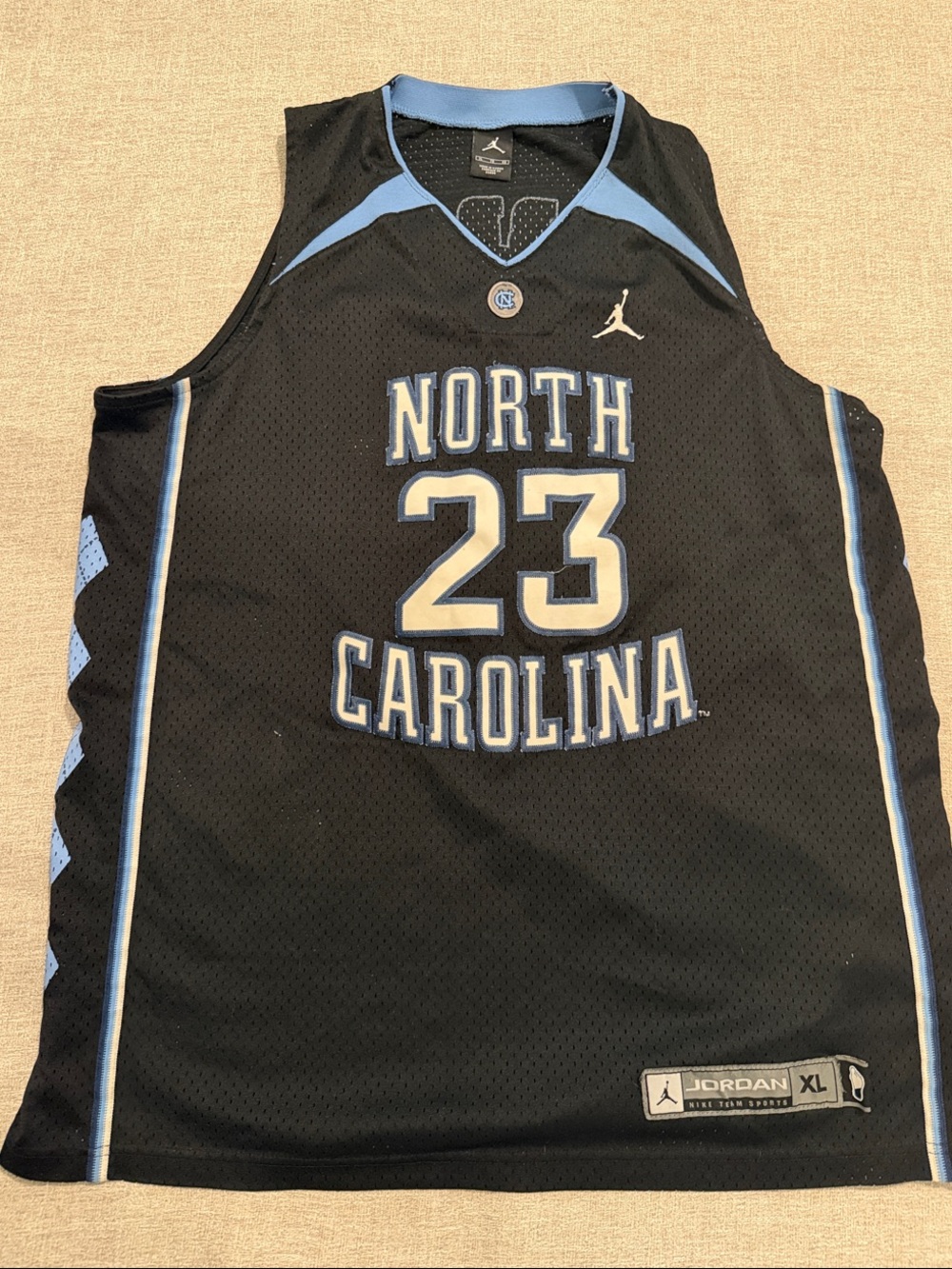 Jordan North Carolina Basketball Jersey in Black and Carolina Blue